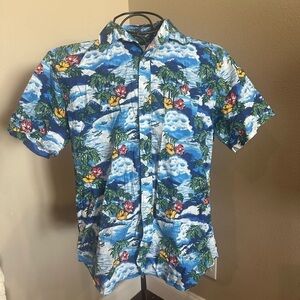 GAP Men’s Standard Fit Stretch Hawaiian Print Button Down